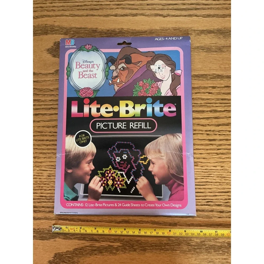 Vintage Lite-Brite Picture Refill Disney Mickey Mouse Beauty and the Beast MB